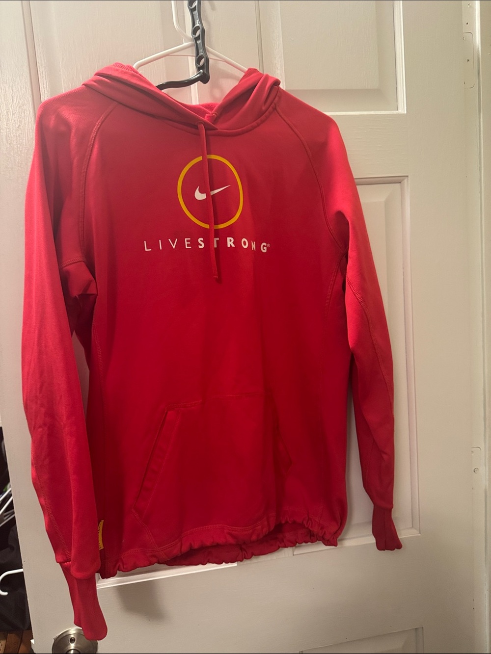 Nike Livestrong pink Pullover Hoodie with Yellow Accent